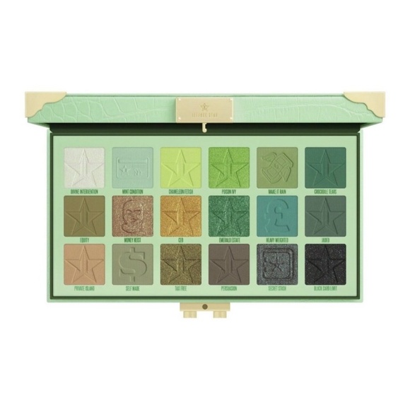 New Jeffree Star Blood Money Palette 18 Green Gold Blue Eye Shadow New‎ rare - Picture 1 of 8